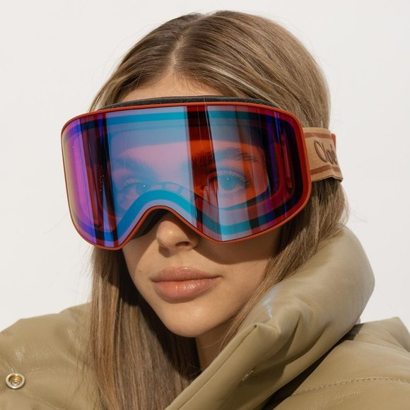 Chloe CH0072S 003 Ski Mask Matte Rust Orange Multilayer Blue Zeiss - Picture 1 of 12